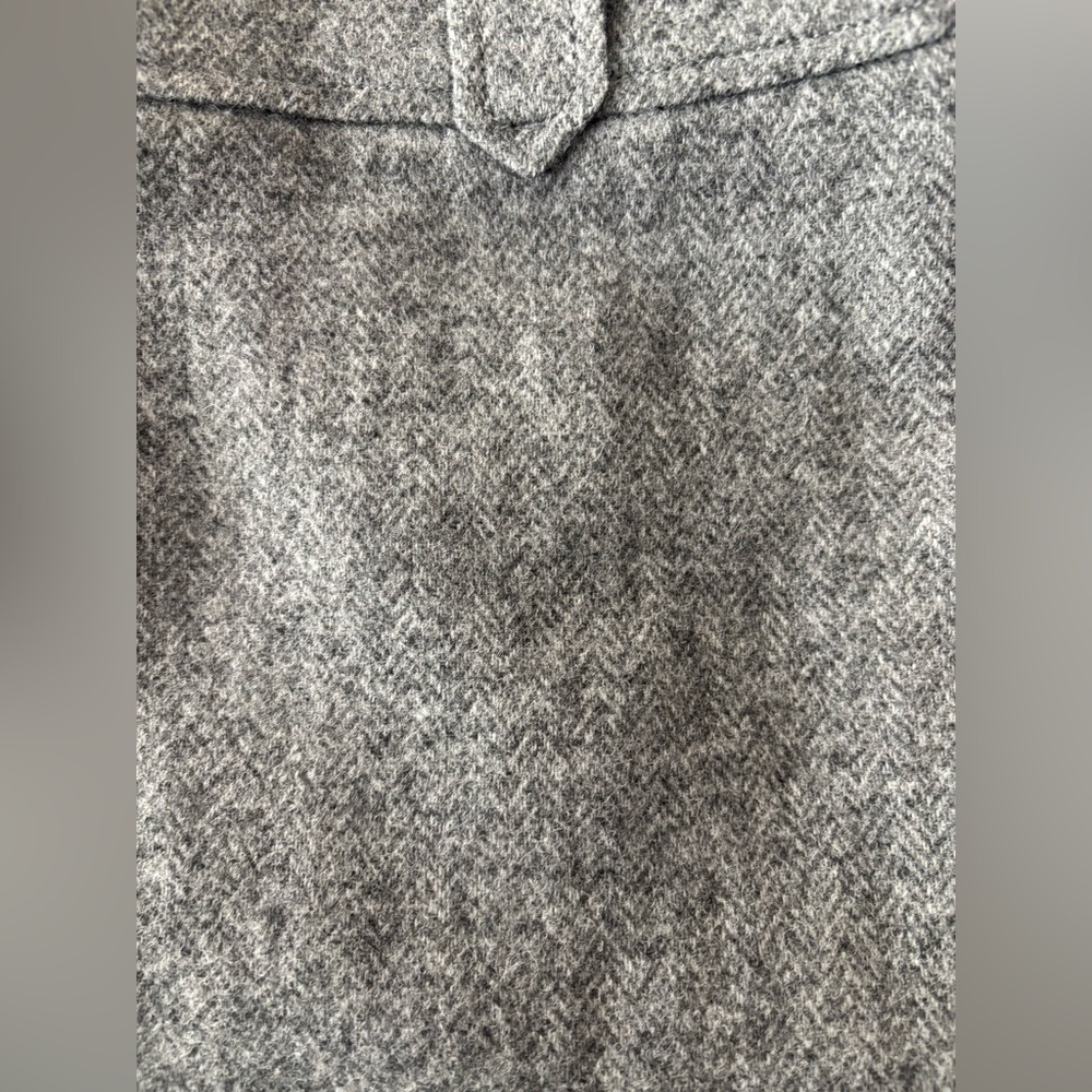 Talbots Herringbone Print Wool Blend Mini Skirt NWOT Grey Size 12 - Picture 7 of 7